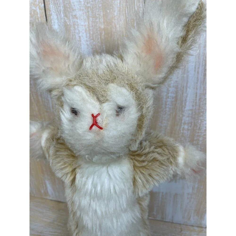 Vintage Rabbit Hare Hand Puppet Mohair Look Plush Bunny Puppet 14